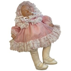 Vintage Sleeping Baby Doll Real Looking Porcelain Doll